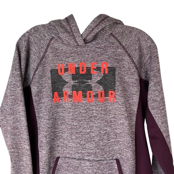 Under Armour Womens Hoodie Sweatshirt Burgundy Loose Fit Cold Gear Size Small - Picture 3 of 8